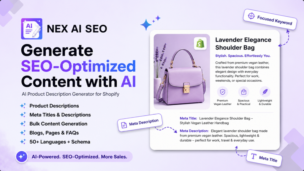 Bulk Product Description Generator for Shopify Nex AI