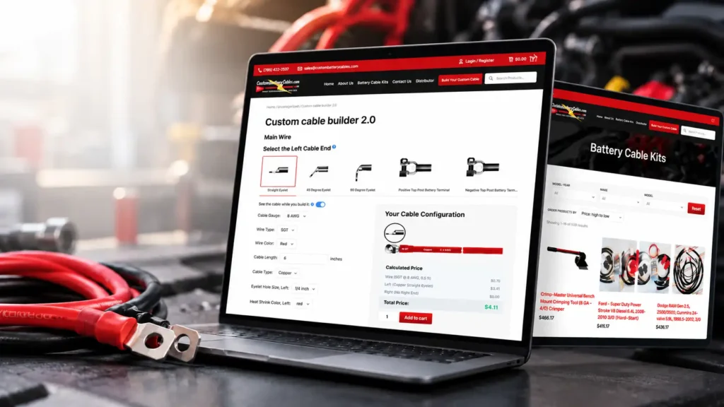 Custom Battery Cables – Advanced WooCommerce Development & Custom Product Builder